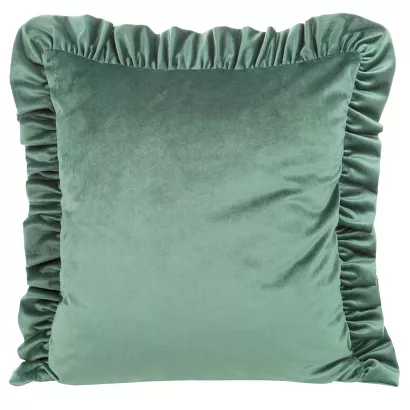Poszewka dekoracyjna VELVET-25 45x45 Eurofirany miętowa z falbankami