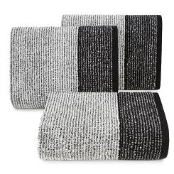 Ręcznik bawełniany LEON 70x140 Eurofirany czarny+biały