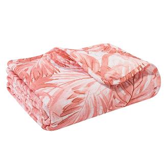 Narzuta dekoracyjna HIBISCUS 220x240 pikowana pudrowa w kwiaty