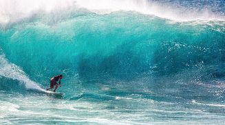 Ręcznik plażowy 100x180 turkusowy surfing na oceanie