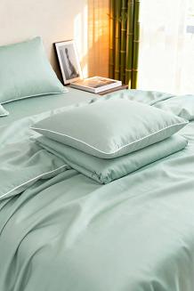 Poszewka bambusowa 40x40 szałwiowa z białą bizą