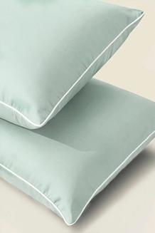 Poszewka bambusowa 40x40 szałwiowa z białą bizą