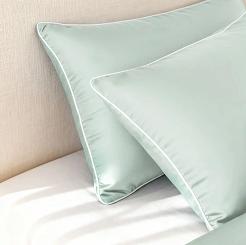 Poszewka bambusowa 40x40 szałwiowa z białą bizą