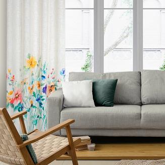 Zasłona gotowa na przelotkach AMELIA 140x260 Eurofirany naturalny