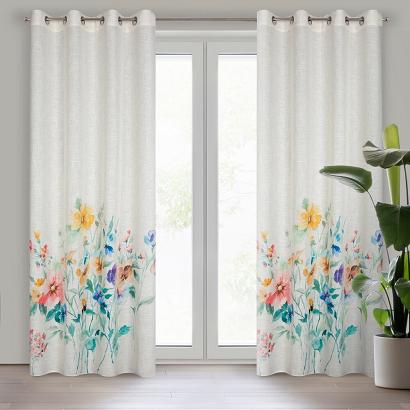 Zasłona gotowa na przelotkach AMELIA 140x260 Eurofirany naturalna