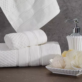 Ręcznik bawełniany ADORE 30x50 Eurofirany biały o ryżowej strukturze