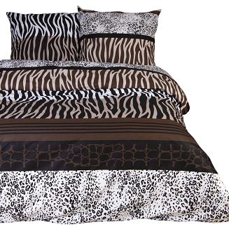 Pościel bawełniana CHETA COFFEE 200x220 COTTONLOVE EXCLUSIVE zwierzęcy motyw w cętki