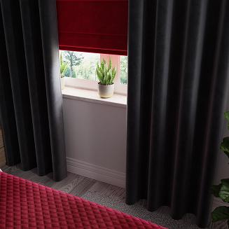 Zasłona gotowa na przelotkach VELVI 140x250 czarna