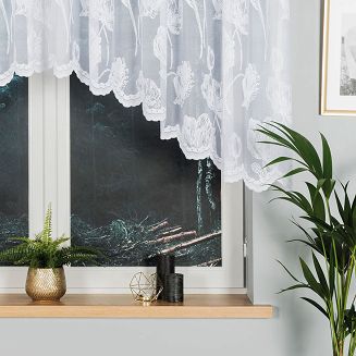 Firanka żakardowa gotowa na żabki SONIA 350x120 biała