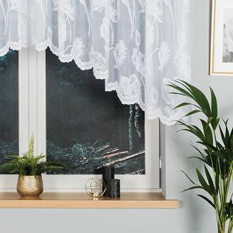 Firanka żakardowa gotowa na żabki SONIA 350x120 biała