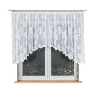 Firanka żakardowa gotowa na żabki SONIA 350x120 biała