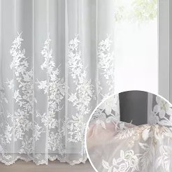 Firana gotowa na przelotkach ALIRA 140x250 Eurofirany kremowa szampański haft