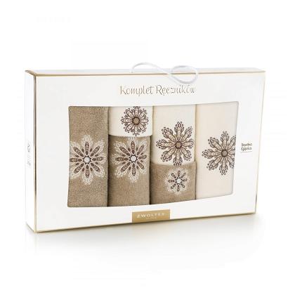 Komplet ręczników 6 szt. ZWOLTEX wzór ROZETA nugat/ekri