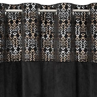 Zasłona gotowa na przelotkach LIZA 140x250 Eurofirany czarny/złoty