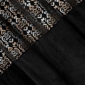 Zasłona gotowa na przelotkach LIZA 140x250 Eurofirany czarny/złoty