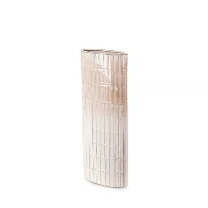 Wazon dekoracyjny EDNA 17x8x41 Eurofirany kremowy beżowy ceramiczny