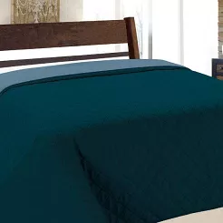 Narzuta dekoracyjna VIGO II 220x240 ciemnoturkusowa niebieska kwadraty