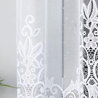 Firanka żakardowa gotowa na żabki BERENIKA 250x120 biała