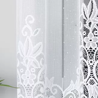 Firanka żakardowa gotowa na żabki BERENIKA 250x120 biała
