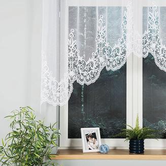 Firanka żakardowa gotowa na żabki BERENIKA 250x120 biała