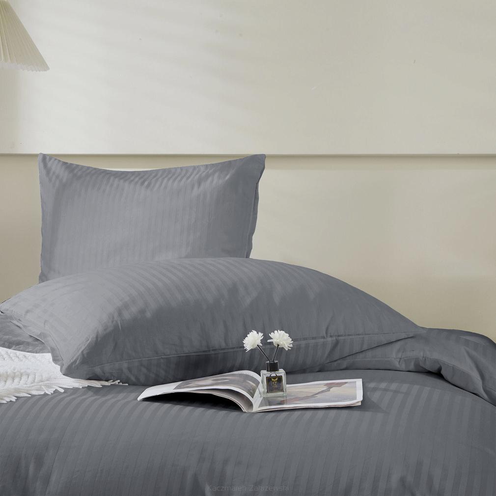 Poszewka z adamaszku satyna bawełniana 70x80 grafitowa