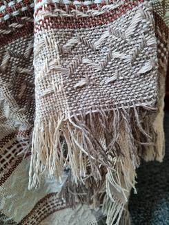 Komplet dekoracyjny narzuta 170x205 + 2x 60x170 taupe terakota beżowa krata