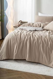 Poszewka fakturowana struktura do narzuty Dotta 50x70 mocca z haftem kropek