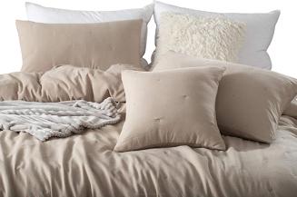 Poszewka fakturowana struktura do narzuty Dotta 50x70 mocca z haftem kropek