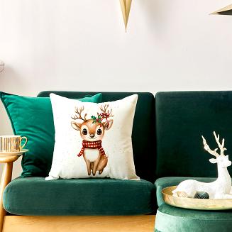 JELONEK BAJKOWE ŚWIĘTA Poszewka dekoracyjna VELVET 40x40cm kolor 001 biały PBN345/POP/001/040040/1