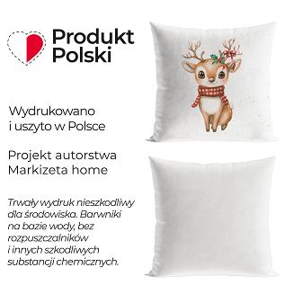 JELONEK BAJKOWE ŚWIĘTA Poszewka dekoracyjna VELVET 40x40cm kolor 001 biały PBN345/POP/001/040040/1