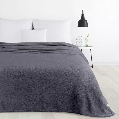 Koc narzuta LORI 200x220 Design91 stalowy miękki i puszysty