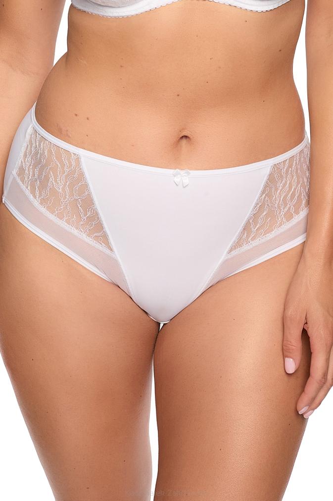 Figi damskie z koronką Sabina 1301 białe
