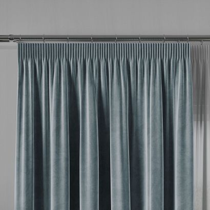 Zasłona gotowa na taśmie VELVI 140x240 niebieska