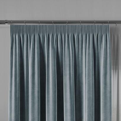 Zasłona gotowa na taśmie VELVI 140x240 niebieska