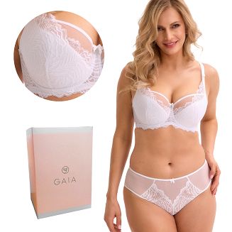 Biustonosz z koronką Semi-Soft Isla 1228 półusztywniany biały