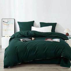 Butelkowa Pościel Queen Premium Satyna Bawełniana 160x200 ze Złotą Lamówką Biza