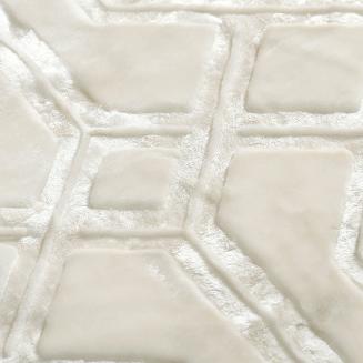 Koc akrylowy na fotel tłoczony VITO 200x220 geometryczny wzór kremowy