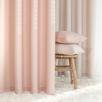 Zasłona gotowa na przelotkach MOLLY 140x250 strukturalna pudrowy róż