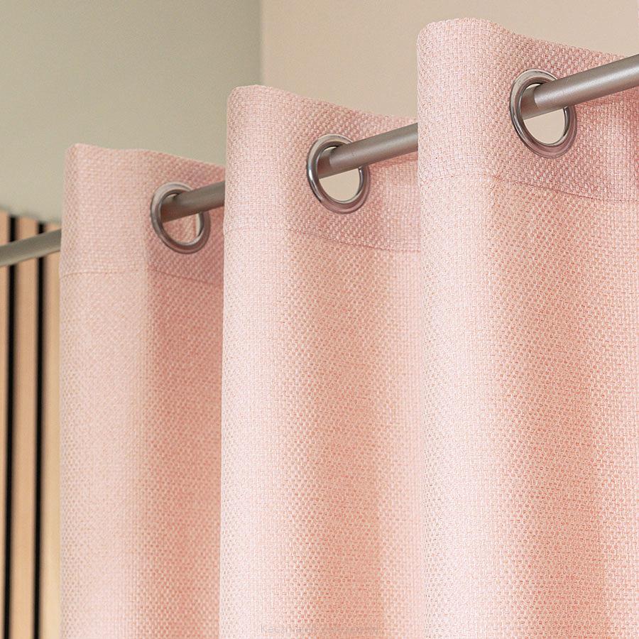 Zasłona gotowa na przelotkach MOLLY 140x250 strukturalna pudrowy róż