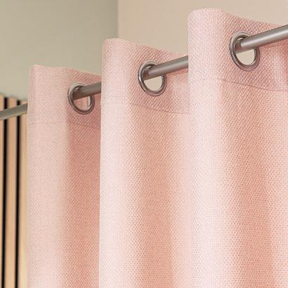Zasłona gotowa na przelotkach MOLLY 140x250 strukturalna pudrowy róż