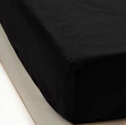 Prześcieradło polarowe z gumką MIŚ Fluffy 120x200 mikrofibra czarne