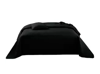 Narzuta dekoracyjna TRIO 240x220 pikowana czarna