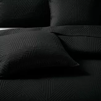 Narzuta dekoracyjna TRIO 240x220 pikowana czarna