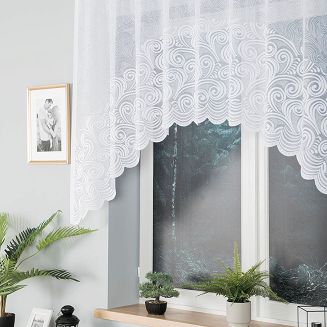 Firanka żakardowa gotowa na żabki KINGA 250x120 biała