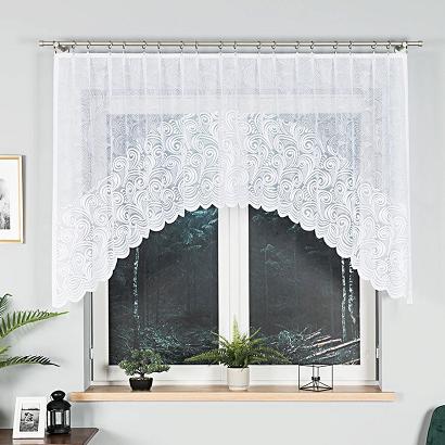 Firanka żakardowa gotowa na żabki KINGA 250x120 biała