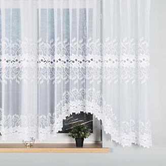 Firanka żakardowa gotowa na żabki BASTIA 500x160 biała