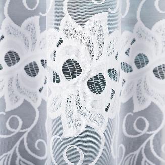 Firanka żakardowa gotowa na żabki BASTIA 500x160 biała