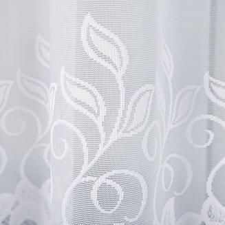 Firanka żakardowa gotowa na żabki BASTIA 500x160 biała