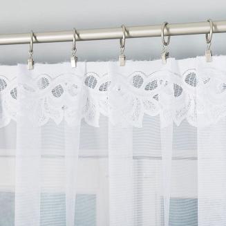 Firanka żakardowa gotowa na żabki BASTIA 500x160 biała