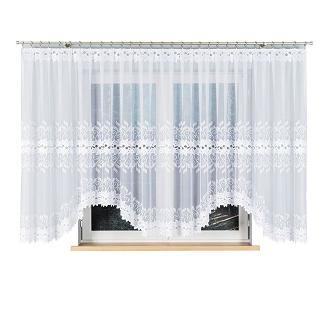 Firanka żakardowa gotowa na żabki BASTIA 500x160 biała